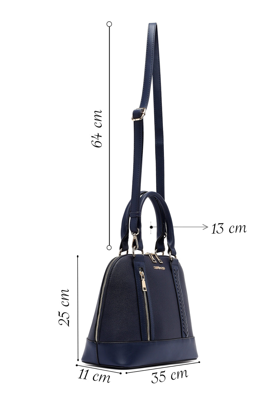 Woman Navy Blue Long Strap Classic Shoulder Bag