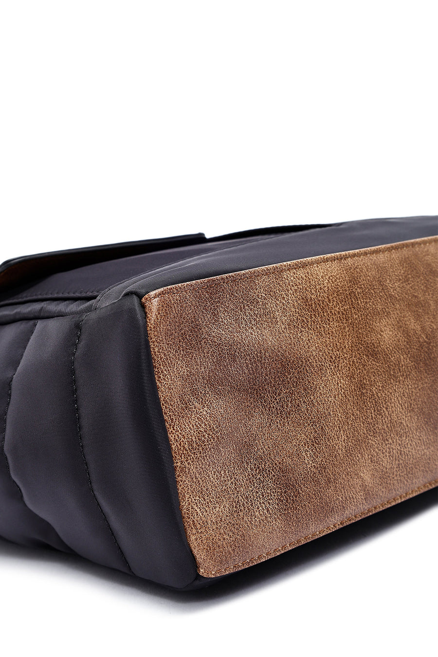 Woman Black Long Strap Fabric Shoulder Bag