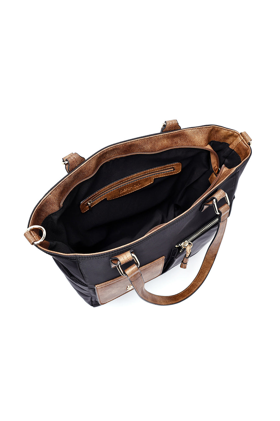 Woman Black Long Strap Fabric Shoulder Bag