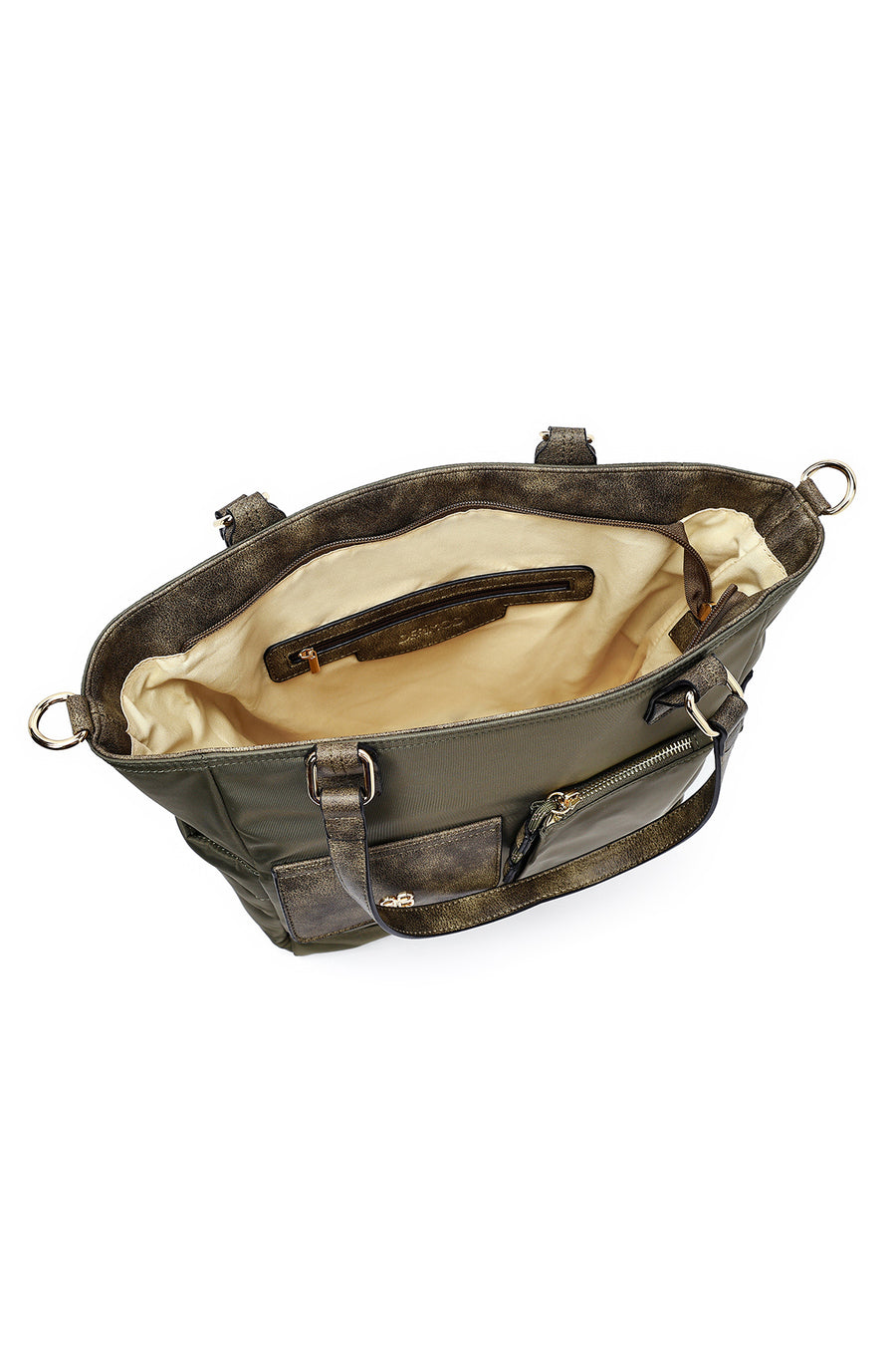 Woman Khaki Long Strap Fabric Shoulder Bag