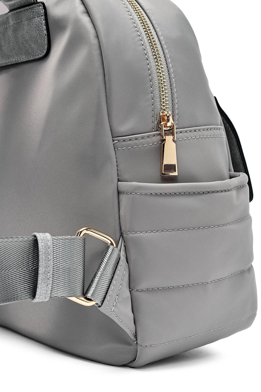Woman Gray Fabric Backpack