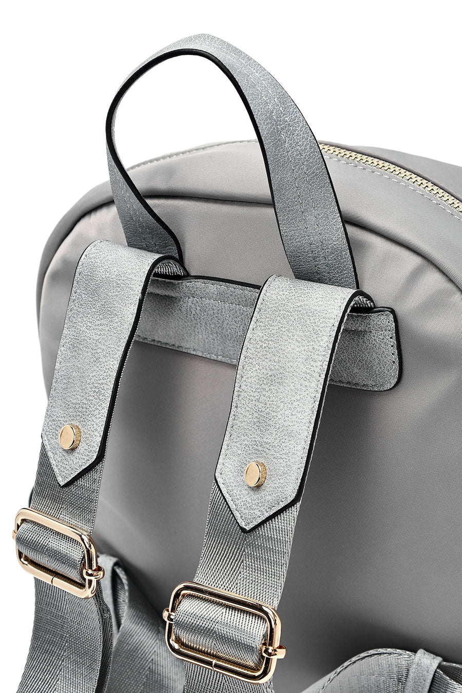 Woman Gray Fabric Backpack