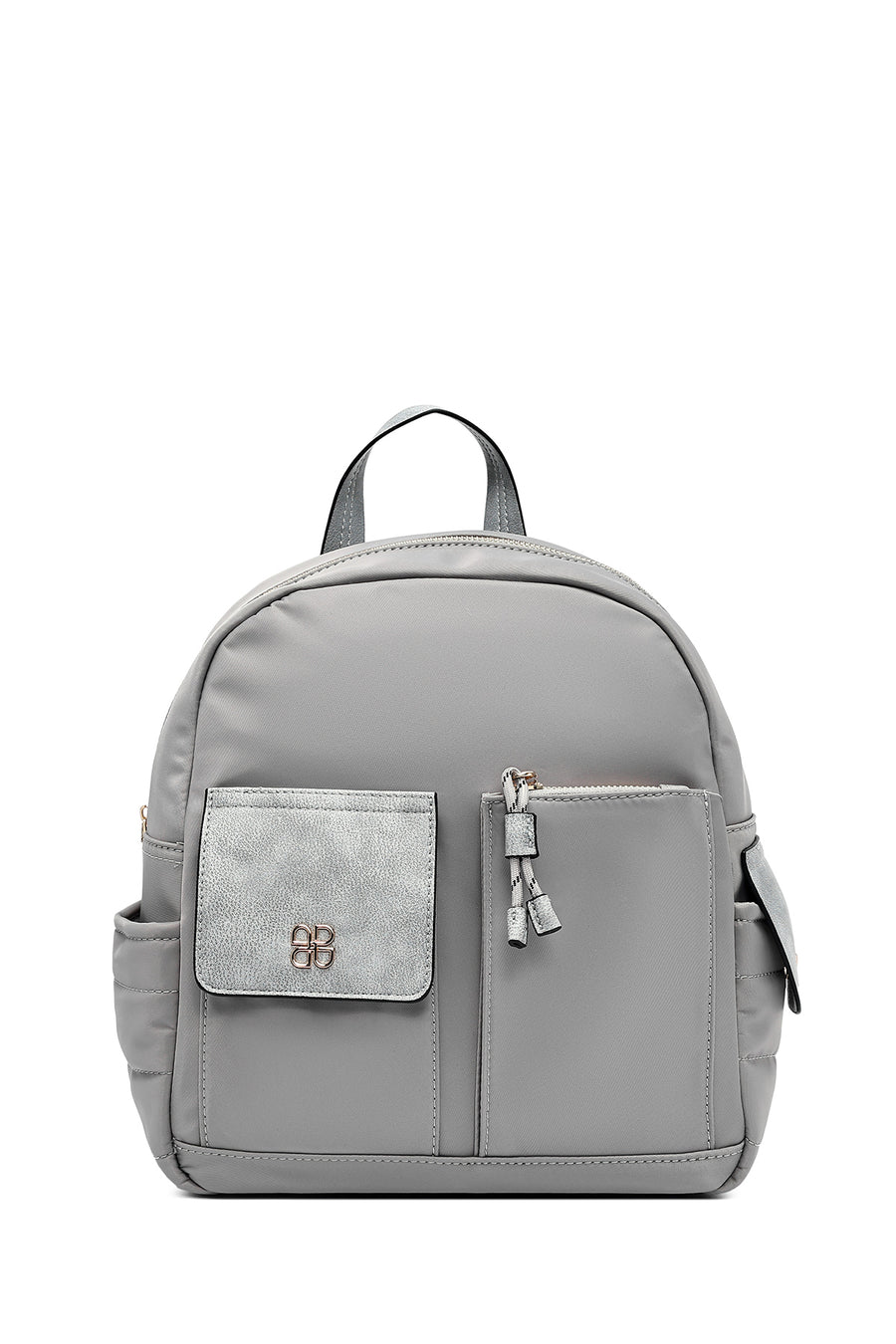 Woman Gray Fabric Backpack