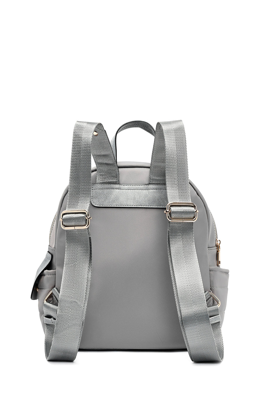 Woman Gray Fabric Backpack