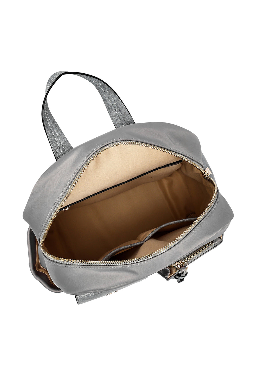 Woman Gray Fabric Backpack