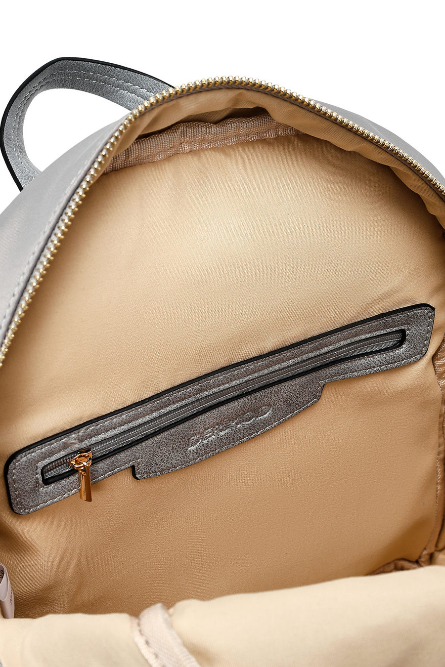 Woman Gray Fabric Backpack