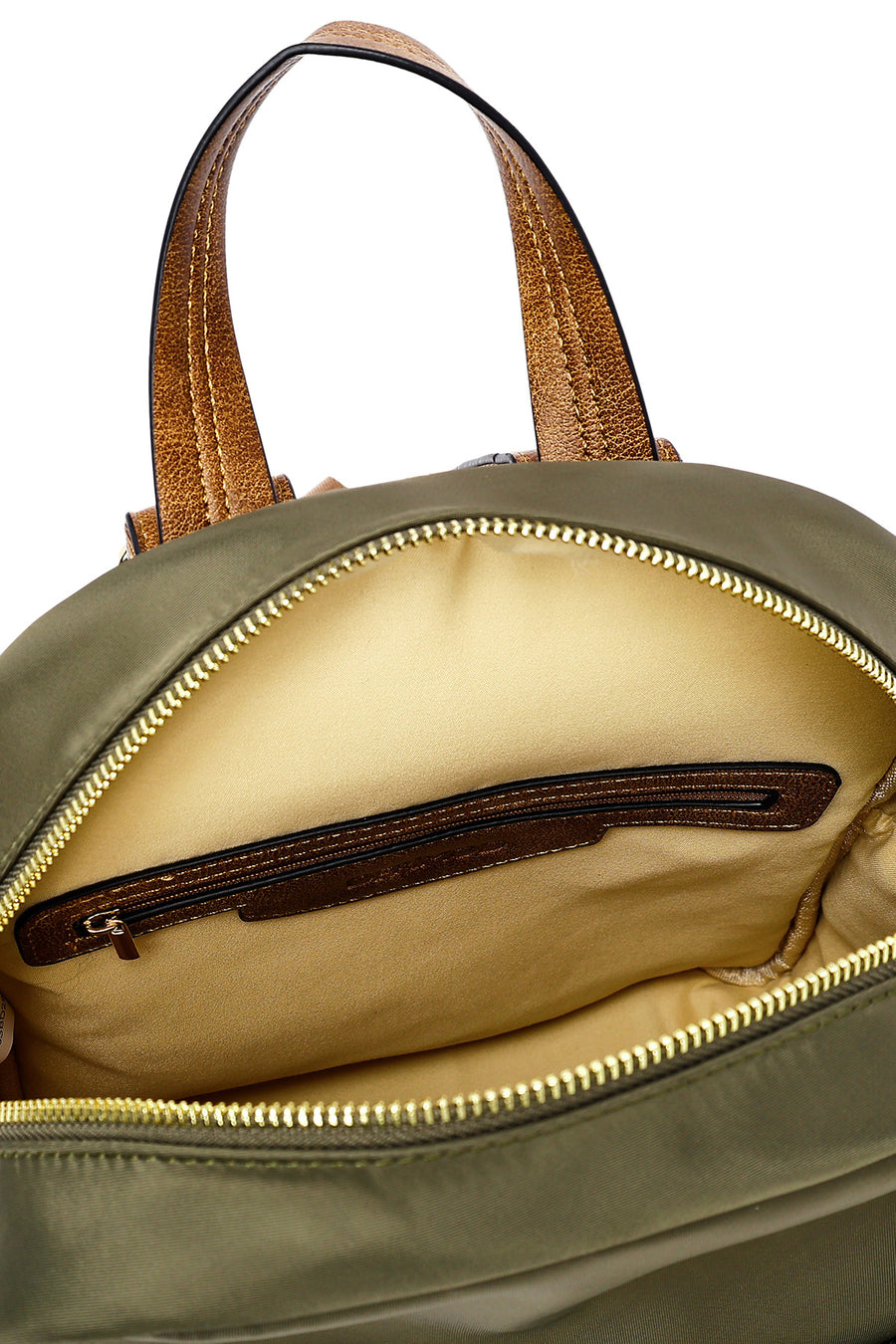 Woman Green Fabric Backpack