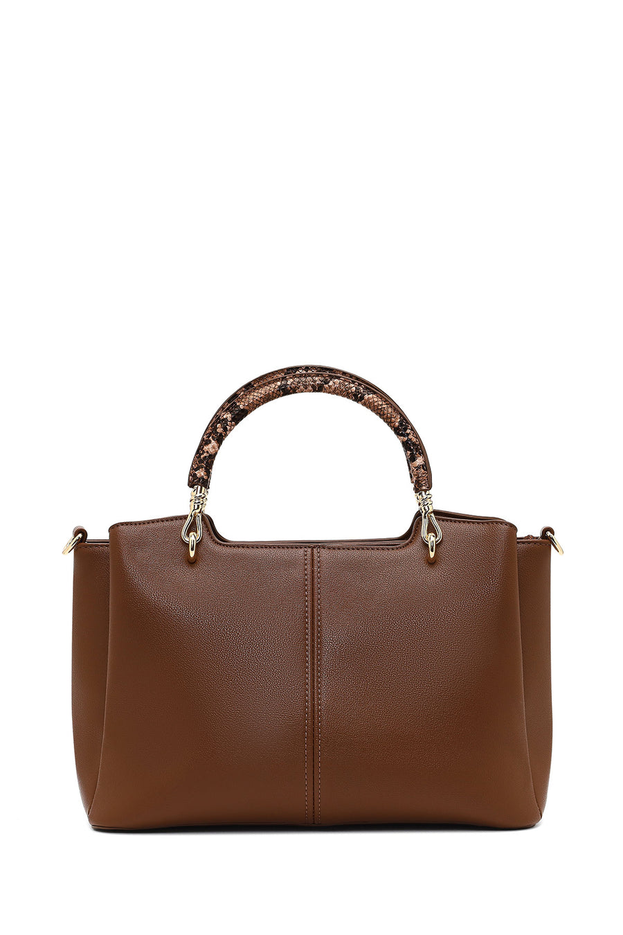 Women's Brown Long Strap Accessorized Shoulder Bag