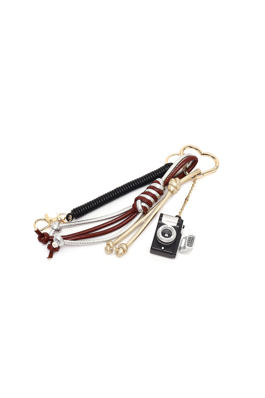 Women's Black Shoulder Bag with Accessories