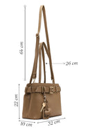 Women's Brown Long Strap Shoulder Bag with Accessories | Derimod