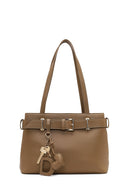 Women's Brown Long Strap Shoulder Bag with Accessories | Derimod