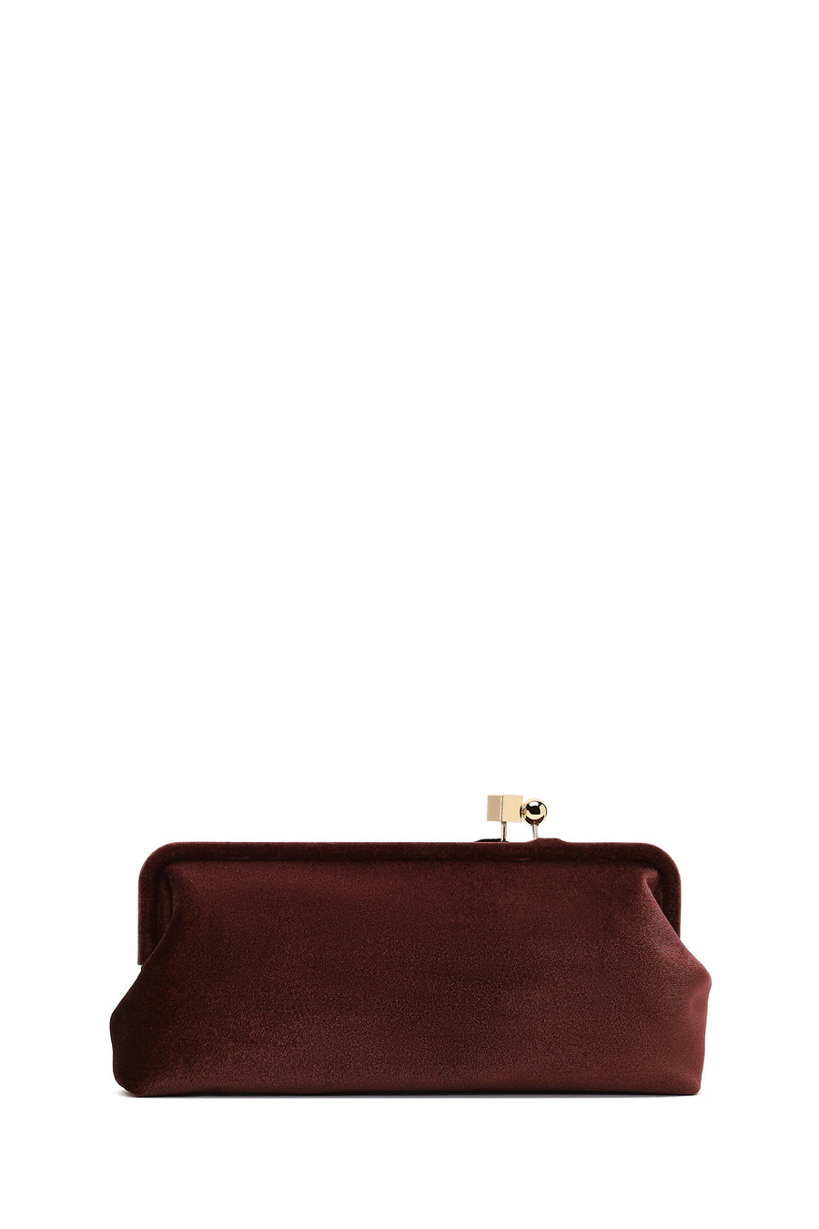 Women's Brown Long Strap Velvet Clutch Bag