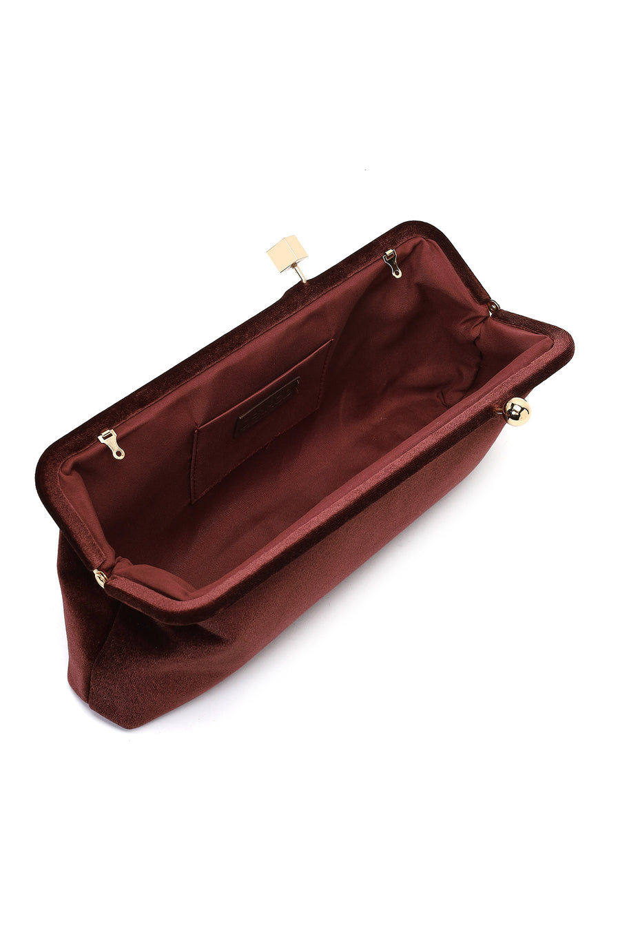 Women's Brown Long Strap Velvet Clutch Bag