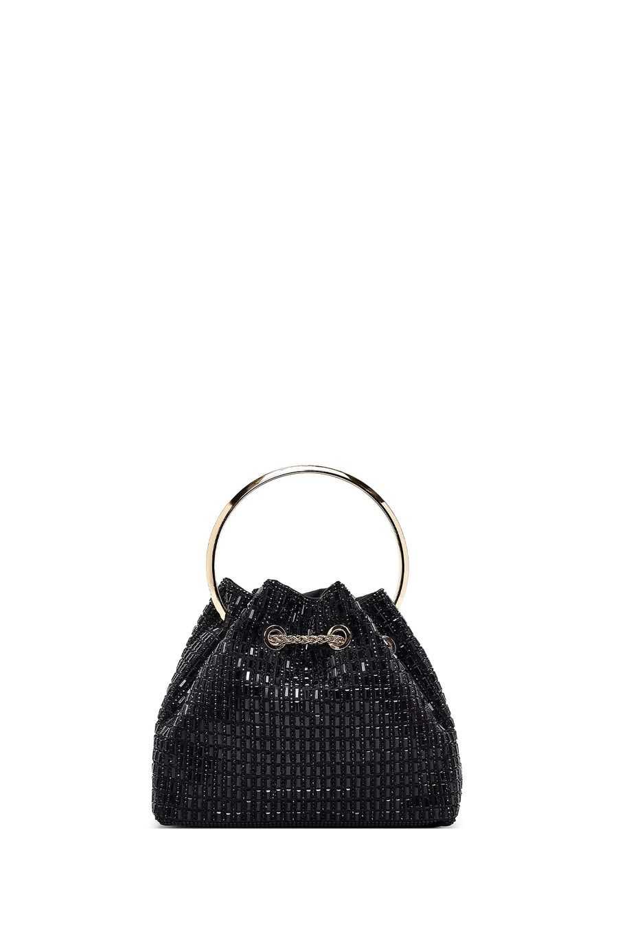 Women's Black Embellished Mini Evening Shoulder Bag
