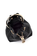 Women's Black Embellished Mini Evening Shoulder Bag | Derimod