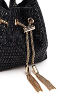 Women's Black Embellished Mini Evening Shoulder Bag | Derimod