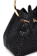 Women's Black Embellished Mini Evening Shoulder Bag | Derimod