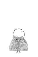 Women's Silver Embellished Mini Dress Shoulder Bag | Derimod