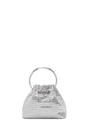 Women's Silver Embellished Mini Dress Shoulder Bag | Derimod