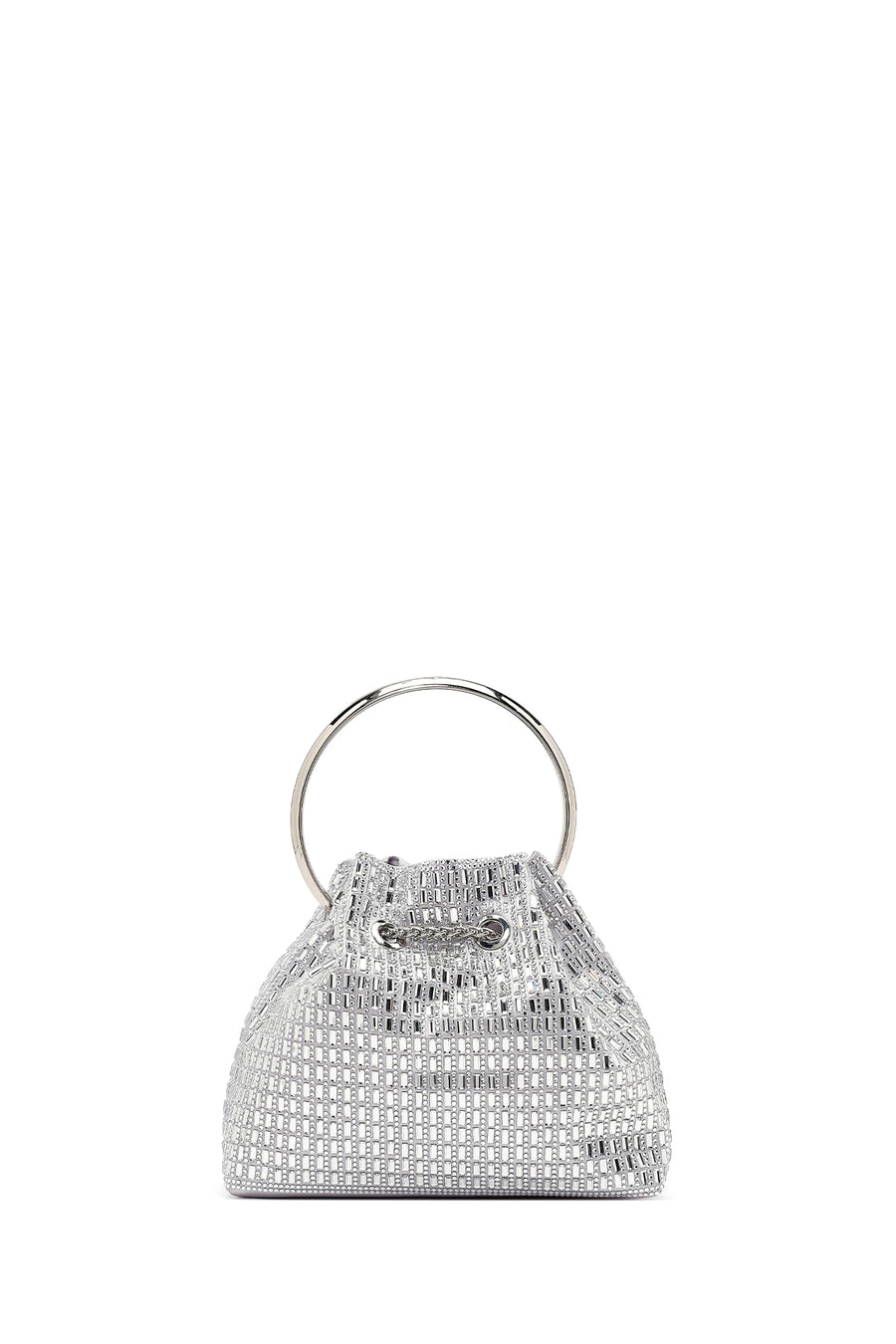 Women's Silver Embellished Mini Dress Shoulder Bag