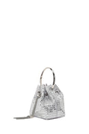 Women's Silver Embellished Mini Dress Shoulder Bag | Derimod