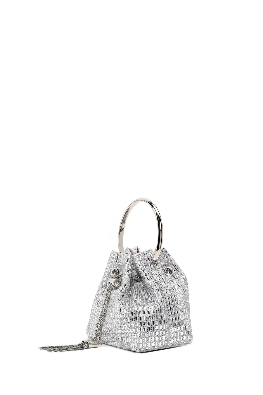 Women's Silver Embellished Mini Dress Shoulder Bag