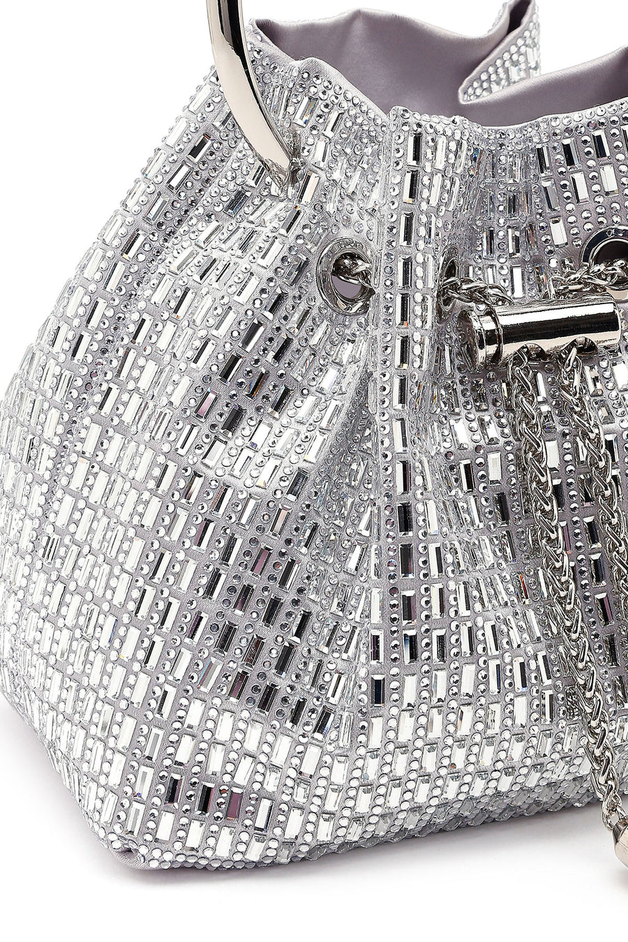 Women's Silver Embellished Mini Dress Shoulder Bag