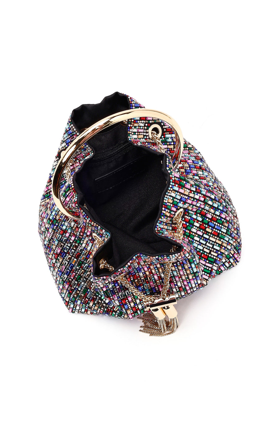 Women's Colorful Embellished Mini Evening Dress Shoulder Bag
