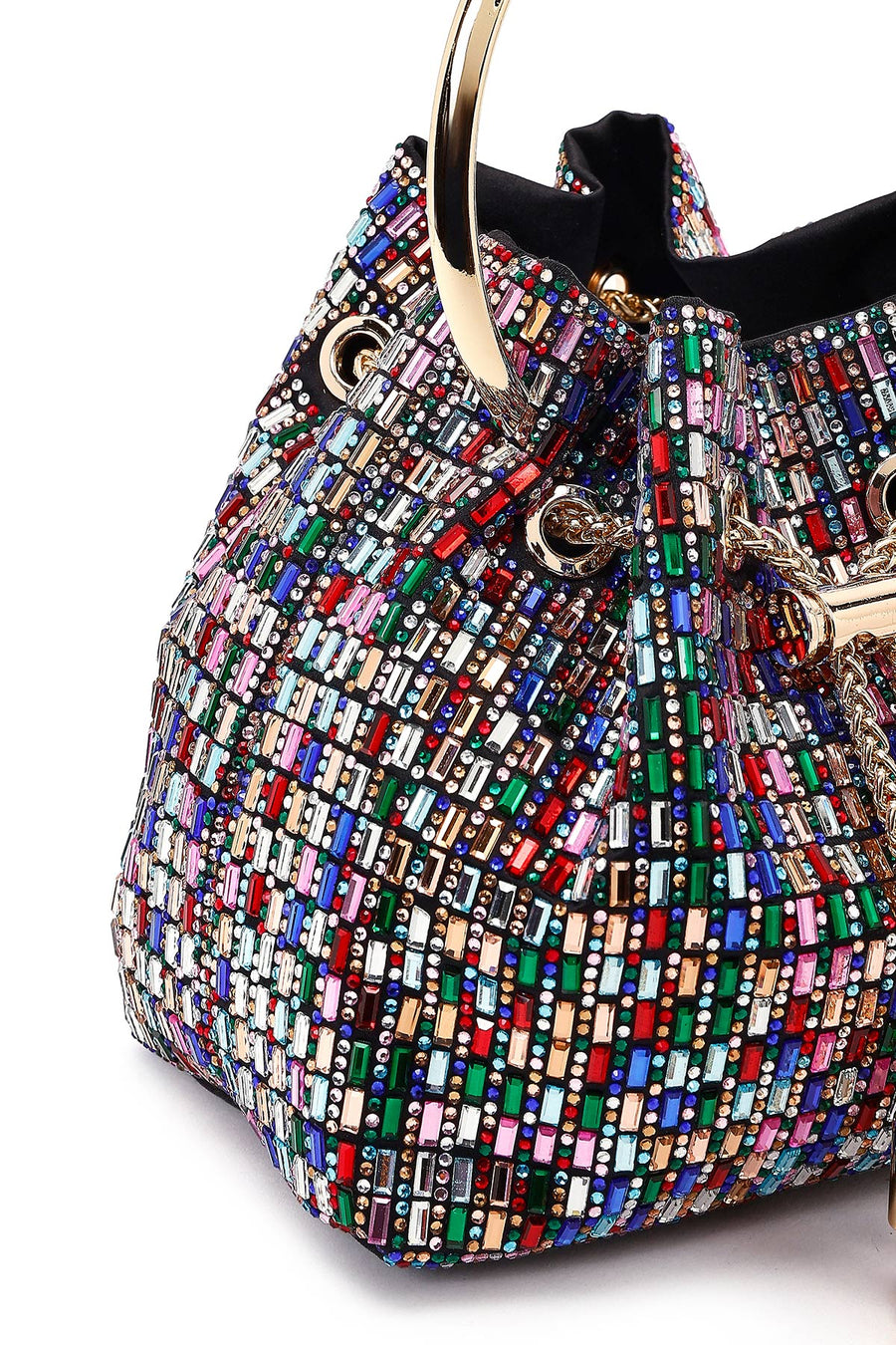 Women's Colorful Embellished Mini Evening Dress Shoulder Bag