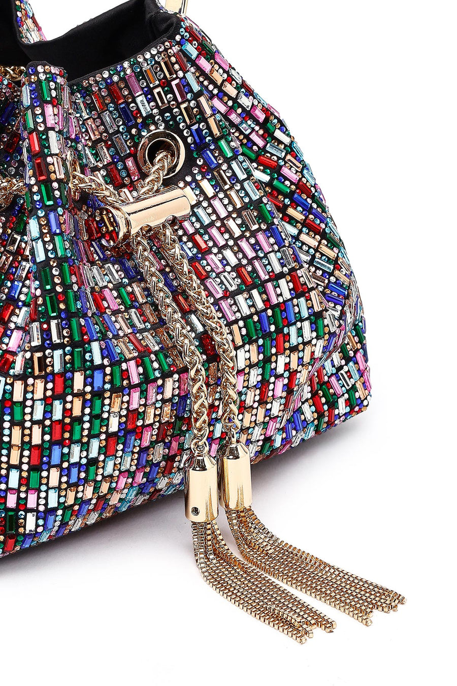 Women's Colorful Embellished Mini Evening Dress Shoulder Bag