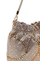 Women's Gold Long Chain Strap Embellished Mini Evening Handbag | Derimod