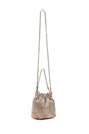 Women's Gold Long Chain Strap Embellished Mini Evening Handbag | Derimod
