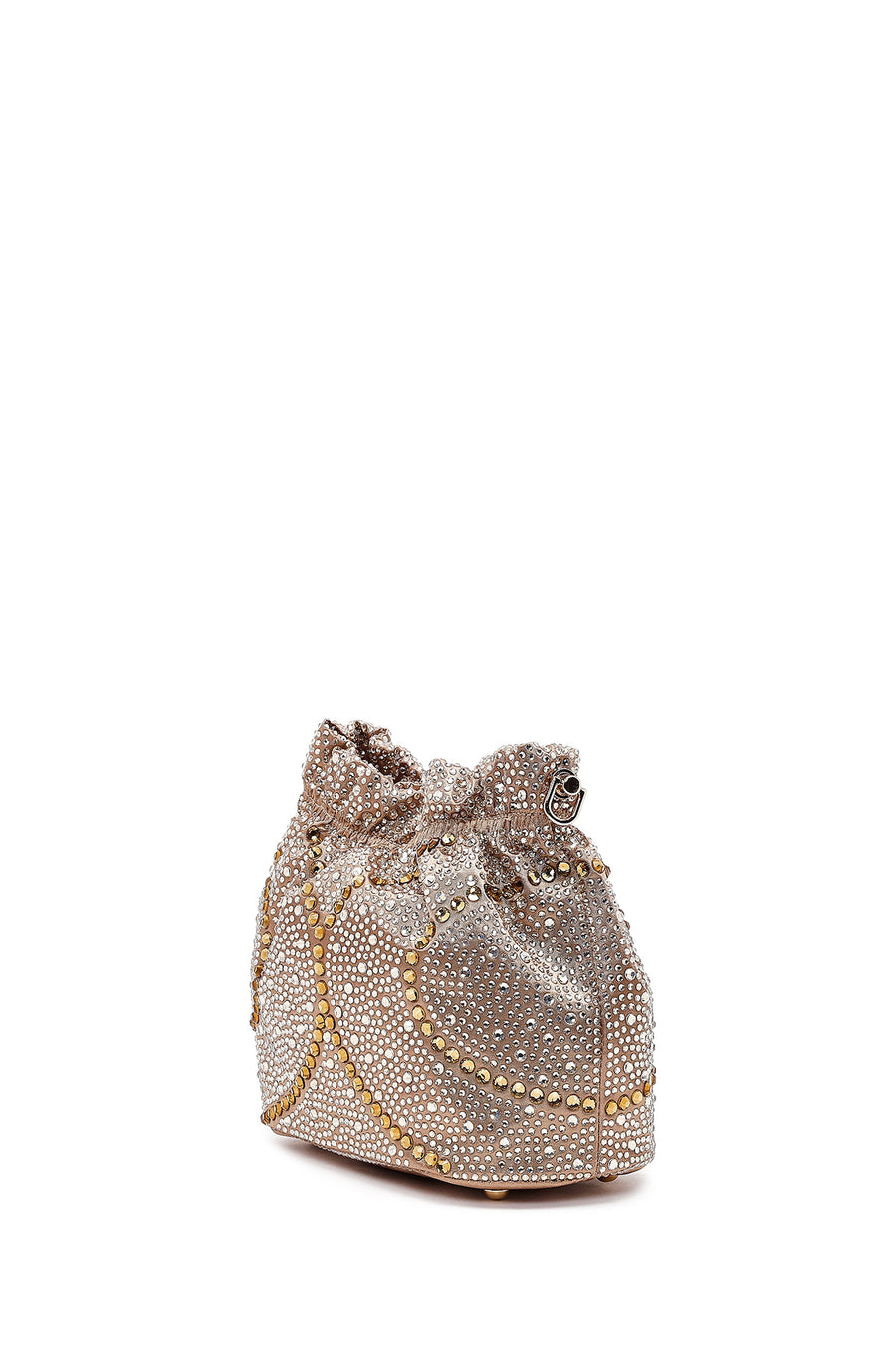 Women's Gold Long Chain Strap Embellished Mini Evening Handbag