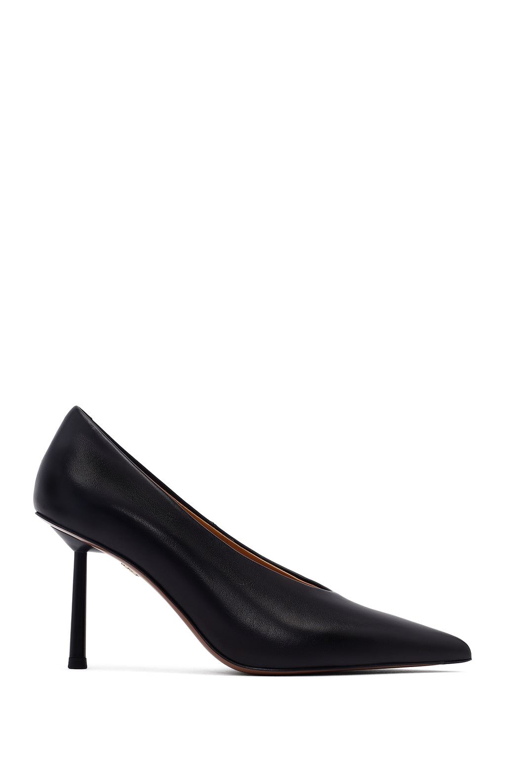 Kadın Siyah İnce Topuklu Deri Stiletto