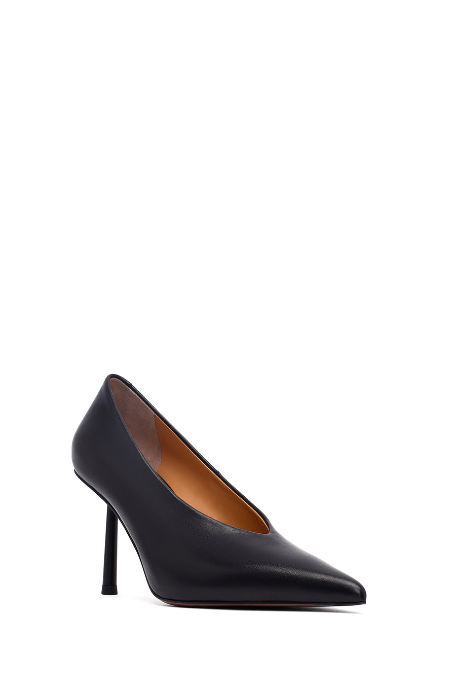 Kadın Siyah İnce Topuklu Deri Stiletto
