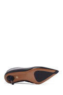 Kadın Siyah Fermuarlı İnce Topuklu Deri Bot | Derimod