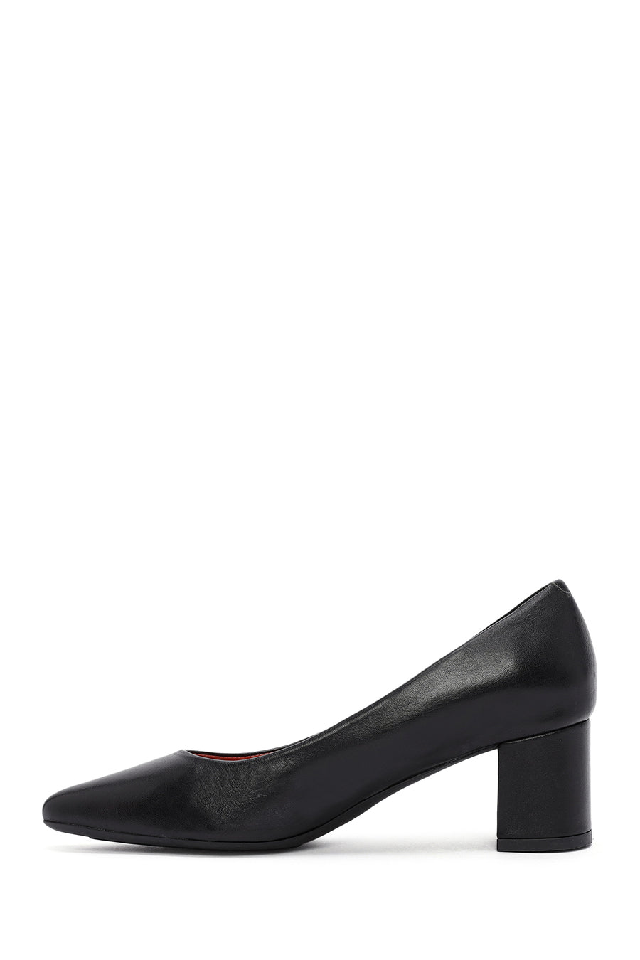 Derimod Gritti Woman Black Chunky Heels Leather Shoe