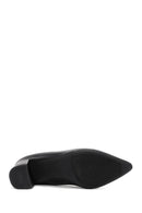 Derimod Gritti Woman Black Chunky Heels Leather Shoe | Derimod