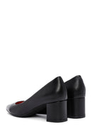 Derimod Gritti Woman Black Chunky Heels Leather Shoe | Derimod