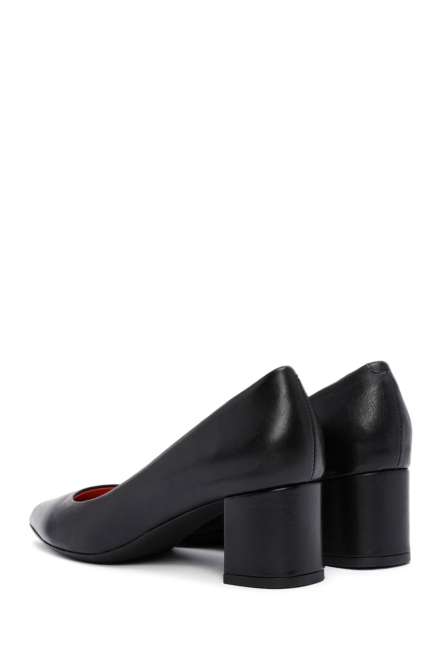 Derimod Gritti Woman Black Chunky Heels Leather Shoe