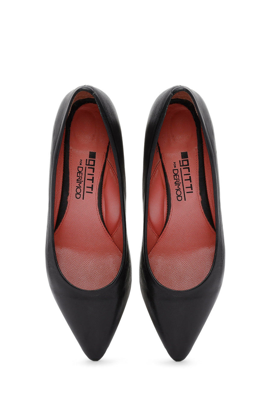 Derimod Gritti Woman Black Chunky Heels Leather Shoe