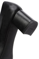 Derimod Gritti Woman Black Chunky Heels Leather Shoe | Derimod