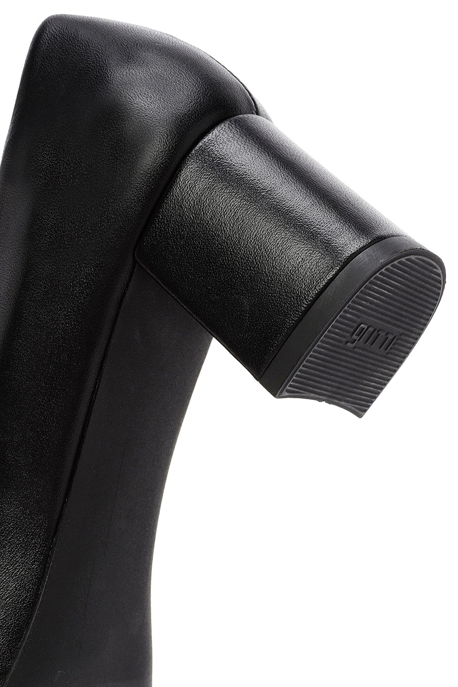 Derimod Gritti Woman Black Chunky Heels Leather Shoe