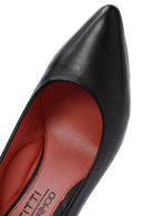 Derimod Gritti Woman Black Chunky Heels Leather Shoe | Derimod