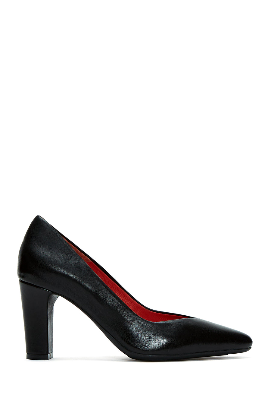Derimod Gritti Woman Black Chunky Heels Leather Shoe 25AFD110418 | Derimod