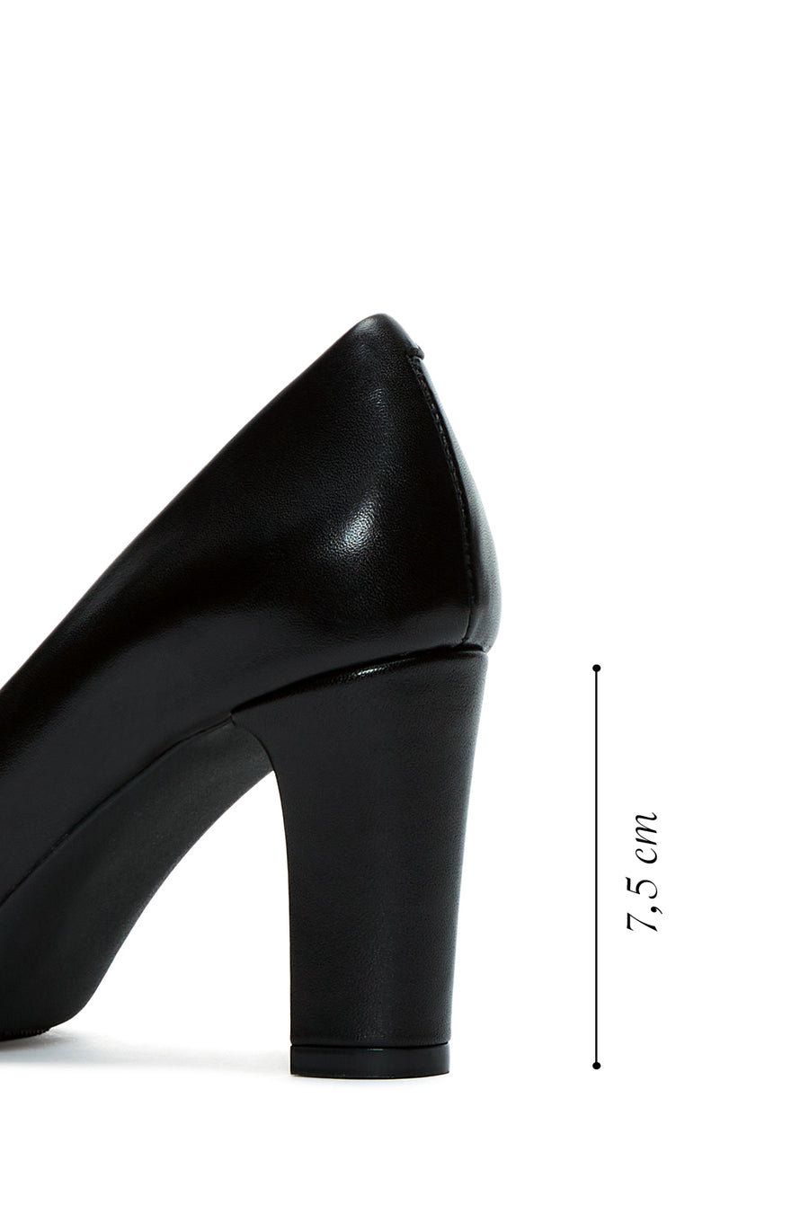Derimod Gritti Woman Black Chunky Heels Leather Shoe