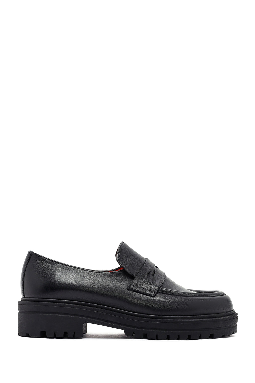 Derimod Gritti Kadın Siyah Deri Maskülen Loafer