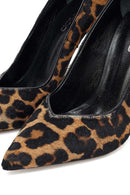 Kadın Leopar Yüksek İnce Topuklu Deri Stiletto | Derimod