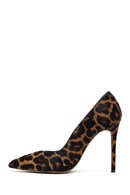 Kadın Leopar Yüksek İnce Topuklu Deri Stiletto | Derimod