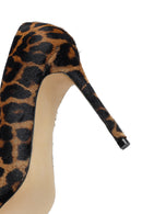 Kadın Leopar Yüksek İnce Topuklu Deri Stiletto | Derimod